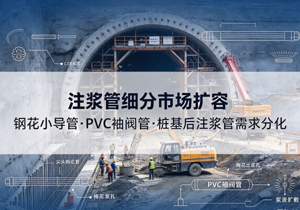 宝塔注浆管细分市场扩容，隧道钢花小导管、PVC 袖阀管、桩基后注浆管需求分化